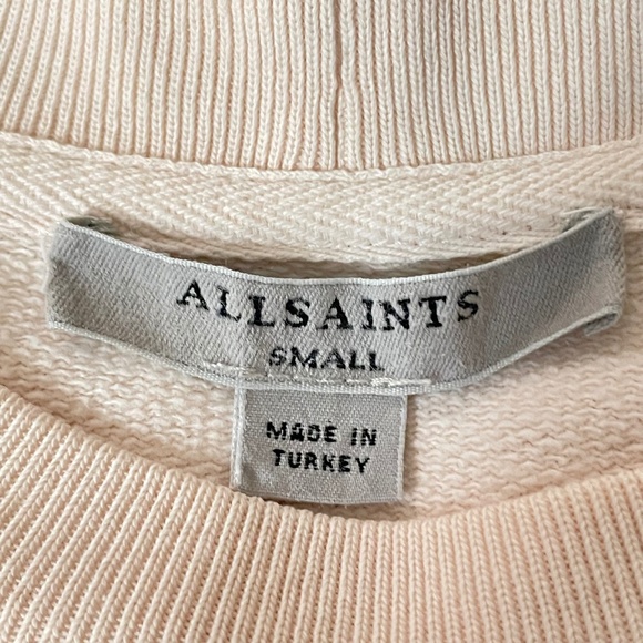 All Saints Cotton Long Sleeve Sweatshirt Top Light Pink Pullover Gorpcore Sz S - Picture 8 of 12
